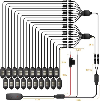 Honalia Pure White Rock Lights for Trucks 20 Pods, 6000K White LED Rock Lights - Image 6