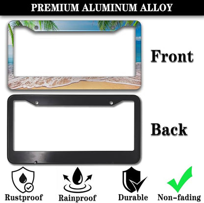 License Plate Frame Multicolor License Plate Holder Palm Trees - Image 3