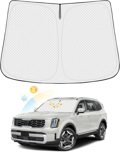 Windshield Sun Shade for 2020-2025 2026 Kia Telluride Accessories Thicken by Canvcle