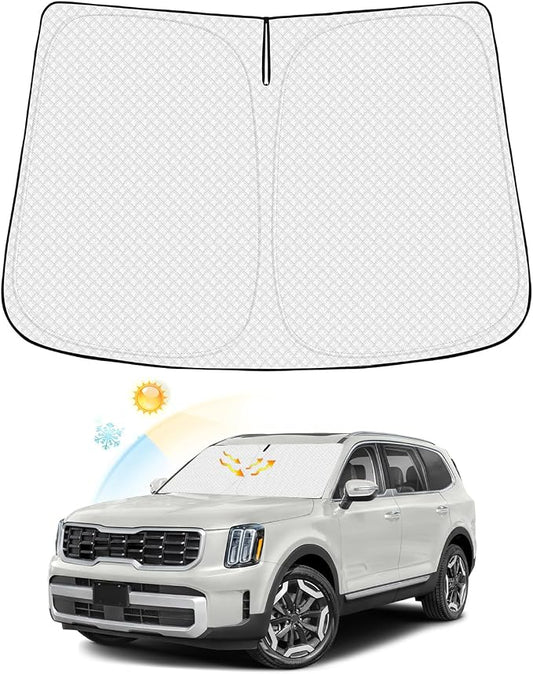 Windshield Sun Shade for 2020-2025 2026 Kia Telluride Accessories Thicken by Canvcle