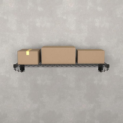 18" x 48" Black Epoxy Wire Wall Mount Shelf - Image 6