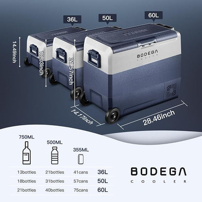 BODEGACOOLER 12 Volt Portable Refrigerator, 64 Quart Car Fridge Dual Zone - Image 9