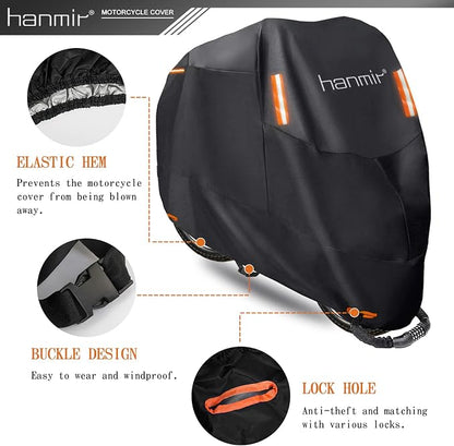Motorcycle Cover, Motorbike Cover All Season Universal Weather Waterproof - Image 5