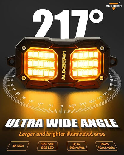 Auxbeam 2-Pod Dynamic Color Changing RGB LED Rock Lights - Image 5