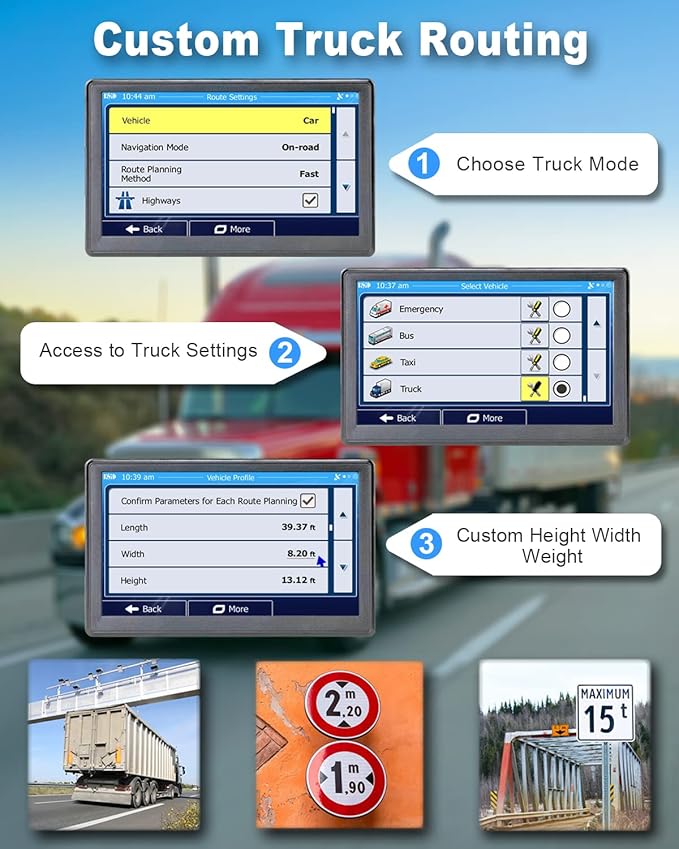 GPS Navigator for Car, Truck GPS Commercial Drivers 2025, Trucker GPS of Semi - Image 3