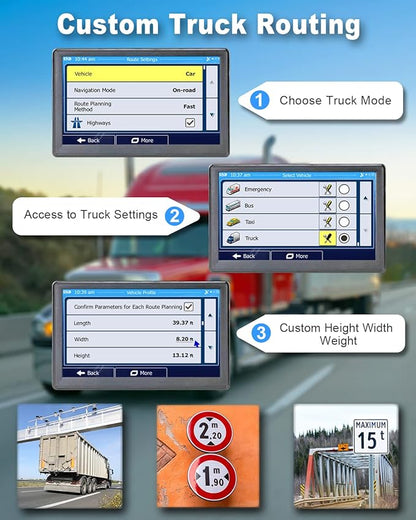 GPS Navigator for Car, Truck GPS Commercial Drivers 2025, Trucker GPS of Semi - Image 3
