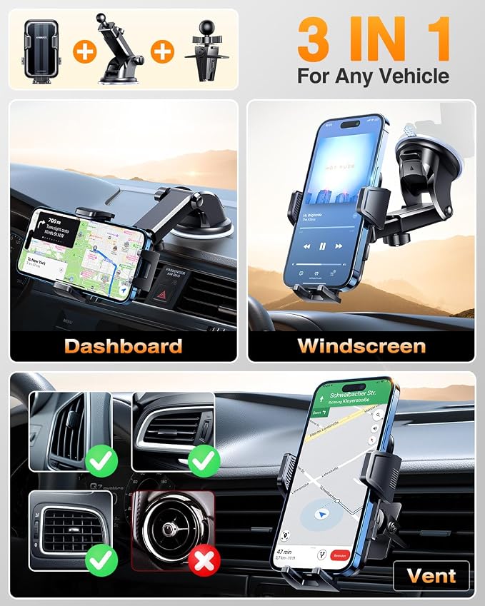 VANMASS 2025 Upgraded Car Phone Mount, Patent Safety Cell Phone Mount - Image 6