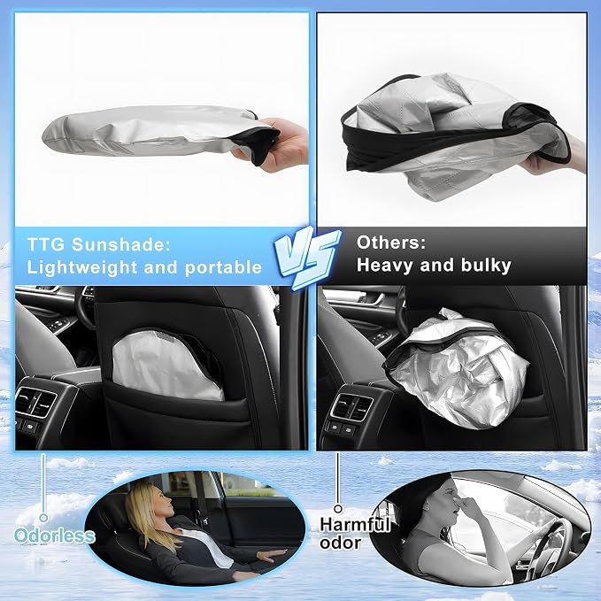 T TGBROS Windshield Sun Shade for Hyundai Santa Cruz Accessories 2022-2024 2025 - Image 5