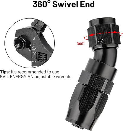 EVIL ENERGY 6AN 30 Degree One Piece Full Flow Hose End Fitting Swivel - Image 4