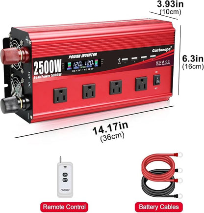 2500W Power Inverter 12V to 110V/120V DC to AC - Image 8