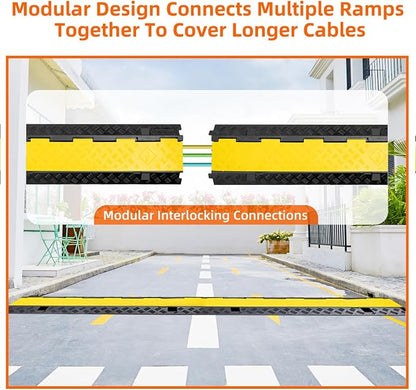 3 Channel 2 Pack Cable Protector Ramp Traffic Wire and Hose Ramp Cord Cover - Image 6