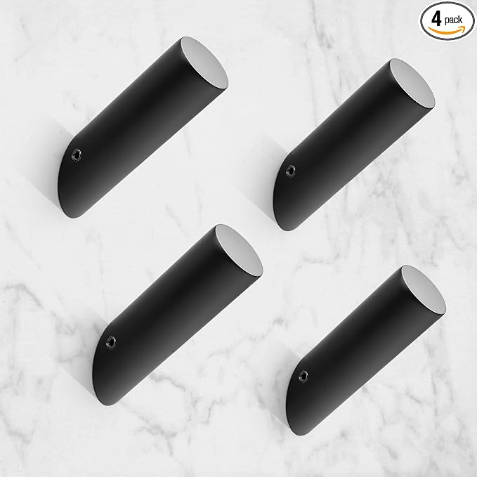 NINETREX Black Wall Hooks Matte Black Towel Hook Modern Robe Hooks SUS 304 by NINETREX