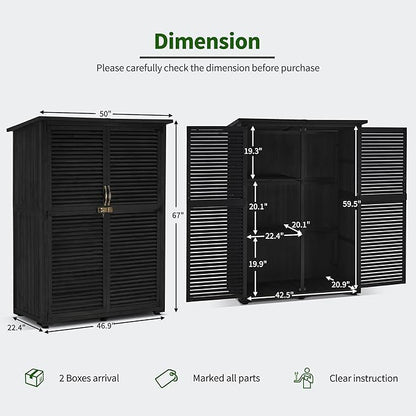 MCombo Outdoor Storage Cabinet, Wooden Storage Shed - Image 3