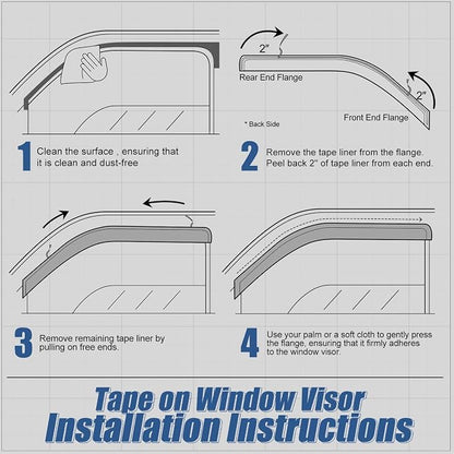 Auto Dynasty 4Pcs Carbon Fiber Pattern Window Visors Compatible - Image 5