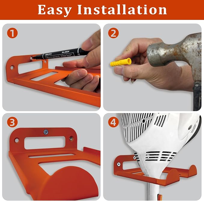 Weed Eater Hanger -2 Pack Heavy Duty Trimmer Rack Wall Mount - Image 4
