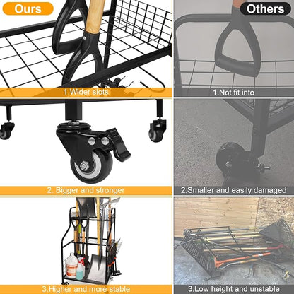 FZK Garden Tool Organizer, Heavy Duty Steel Yard Tool Organizer - Image 5