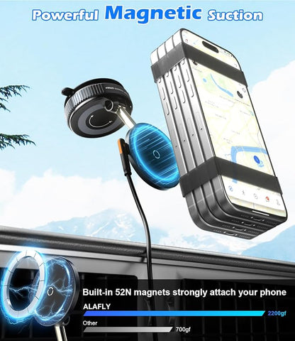 15W Wireless Charger Magnetic Car Phone Holder 360° Adjustable & Foldable Car - Image 6