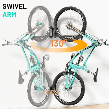 2-Pack Swivel Bike Rack Wall Mount, Bike Hangers - Image 4