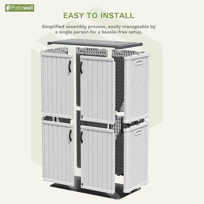 Patiowell 50 cu.ft Plastic Outdoor Storage Shed, Lockable Waterproof Resin - Image 3