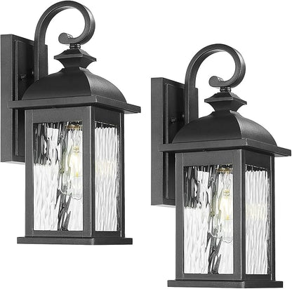 FEMILA 2 Packs Outdoor Waterproof Wall Lights Fixture, Anti-Rust Matte Black by FEMILA