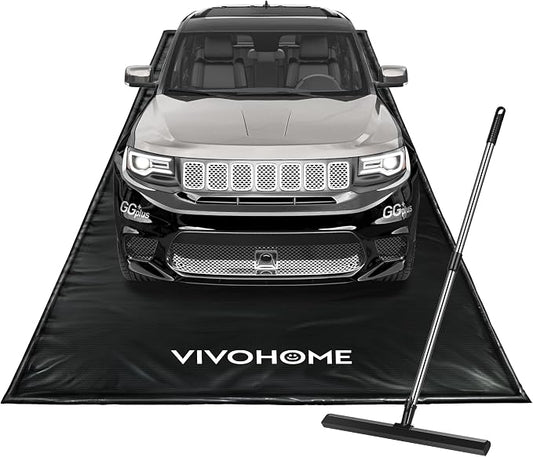 VIVOHOME Containment Mat with Stay Put Corner, PVC Garage Mats by VIVOHOME
