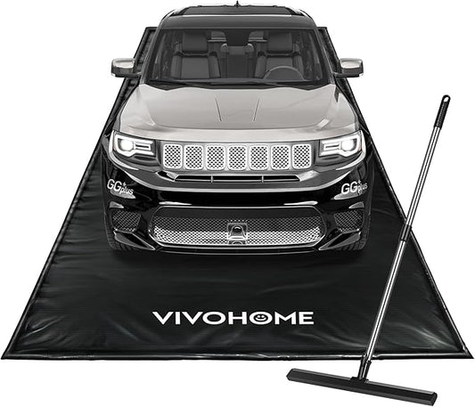 VIVOHOME Containment Mat with Stay Put Corner, PVC Garage Mats by VIVOHOME