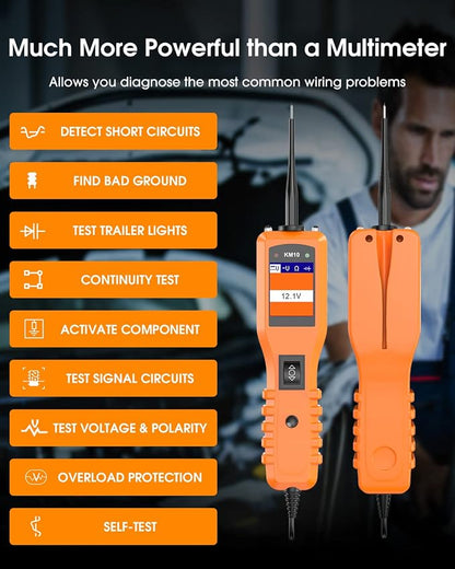 KZYEE KM10 Power Circuit Probe Kit, 12V 24V Automotive Circuit Tester, Digital - Image 2