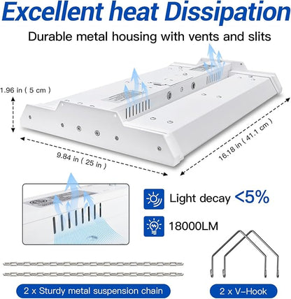 JTT LED Linear High Bay Light, 5000K Daylight 150W 21000LM Shop Light - Image 4