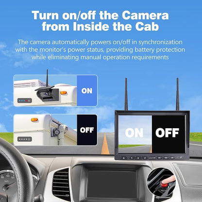 10.1" 4-Magnetic Wireless RV Backup Camera, HD1080P DVR Monitor, IP69 - Image 4