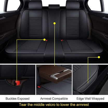 LINGVIDO Car Seat Covers, Breathable and Waterproof Faux Leather Automotive - Image 3