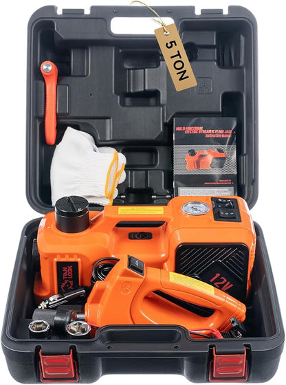 Electric Car Jack Kit with Hydraulic Lift 5-Ton, Tire Inflator & Impact Wrench - Image 5