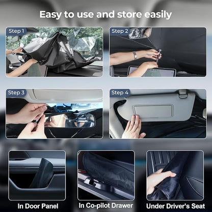 Windshield Sun Shade Umbrella for 2018-2025 Ford Expedition Accessories: Custom - Image 4
