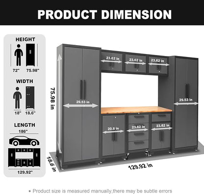 Torin Garage Cabinets Storage System, 9 Piece Included Steel Drawers Rolling - Image 2