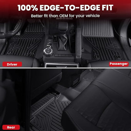 LASFIT Floor Mats for Toyota Tacoma 2024 2025 Double Cab All Weather Floor - Image 8