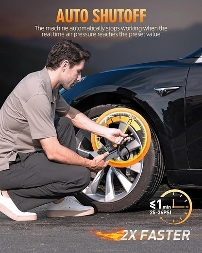 Tire Inflator Portable Air Compressor, 150PSI & 2X Faster Air Compressor - Image 3