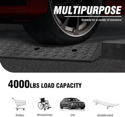 DNA MOTORING 6.9" Rise Rubber Curb Ramp Heavy Duty Loading Driveway Ramp - Image 6