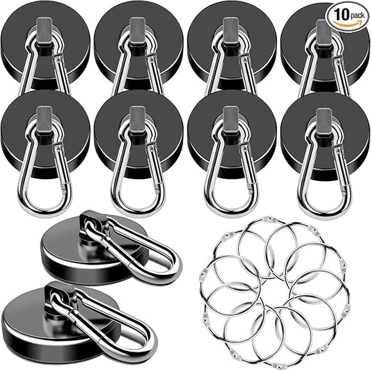MIKEDE Strong Magnetic Hooks, 150LB Neodymium Black Magnets Heavy Duty by MIKEDE