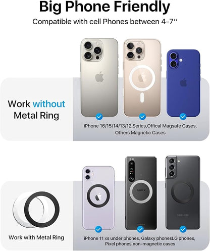 andobil Magnetic Phone Holder for Car Vent Suitable for iPhone 16/15/14 Grey - Image 5