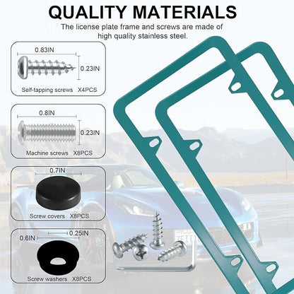 LivTee 4 Holes Stainless Steel License Plate Frames, Automotive Exterior - Image 4