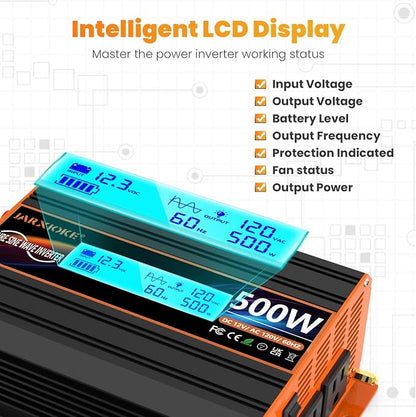 500 Watt Pure Sine Wave Power Inverter 12V DC to 110V 120V Converter - Image 6