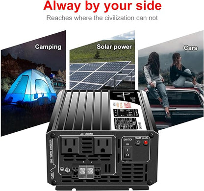 Xijia 1500W Pure Sine Wave Inverter DC 72V to AC 120V 60HZ Solar Converter - Image 5