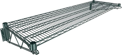 18" x 60" Green Epoxy Wire Wall Mount Shelf by Krollen+Industrial