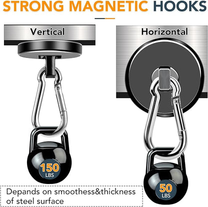 MIKEDE Magnetic Hooks Heavy Duty, 150LB Strong Swivel Neodymium Magnets - Image 2