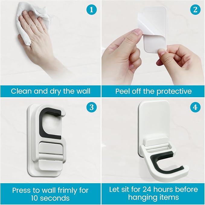 Broom Holder Wall Mount, 4 Pack Broom and Mop Organizer Wall Hanging Self - Image 7