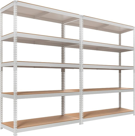 HOMEDANT White 5 Tier Laminated Boltless Heavy Duty Garage Storage Adjustable by TheBestOrganizingSolution