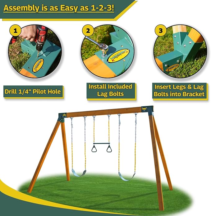 Eastern Jungle Gym Easy 1-2-3 A-Frame Swing Set Brackets Pack of 4 Brackets - Image 3