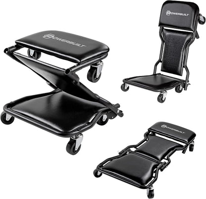 Powerbuilt 42-Inch Triplex Folding Creeper, Rolling Seat, and Brake Stool by PowerbuiltTools