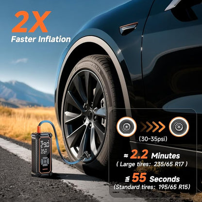 OlarHike Cordless Tire Inflator Portable Air Compressor, Ultra Fast Inflation - Image 2
