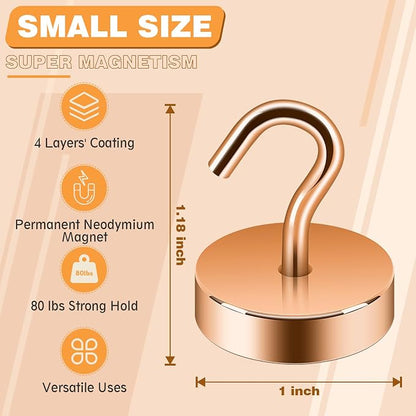 Neosmuk Magnetic Hooks, Cruise Ship Essentials, 80lb+ Heavy Duty Magnetic Hooks - Image 6