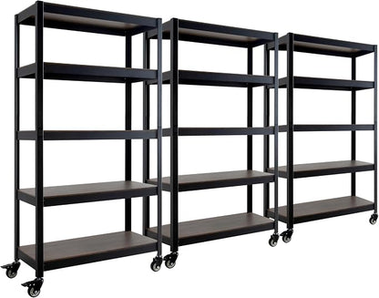 HOMEDANT House 5-Tier Metal Rolling Cart Shelf Rack Casters Heavy Duty by TheBestOrganizingSolution
